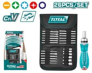 طقم مفك سيستيم لقم وسنون 26 قطعه-TACSD30266