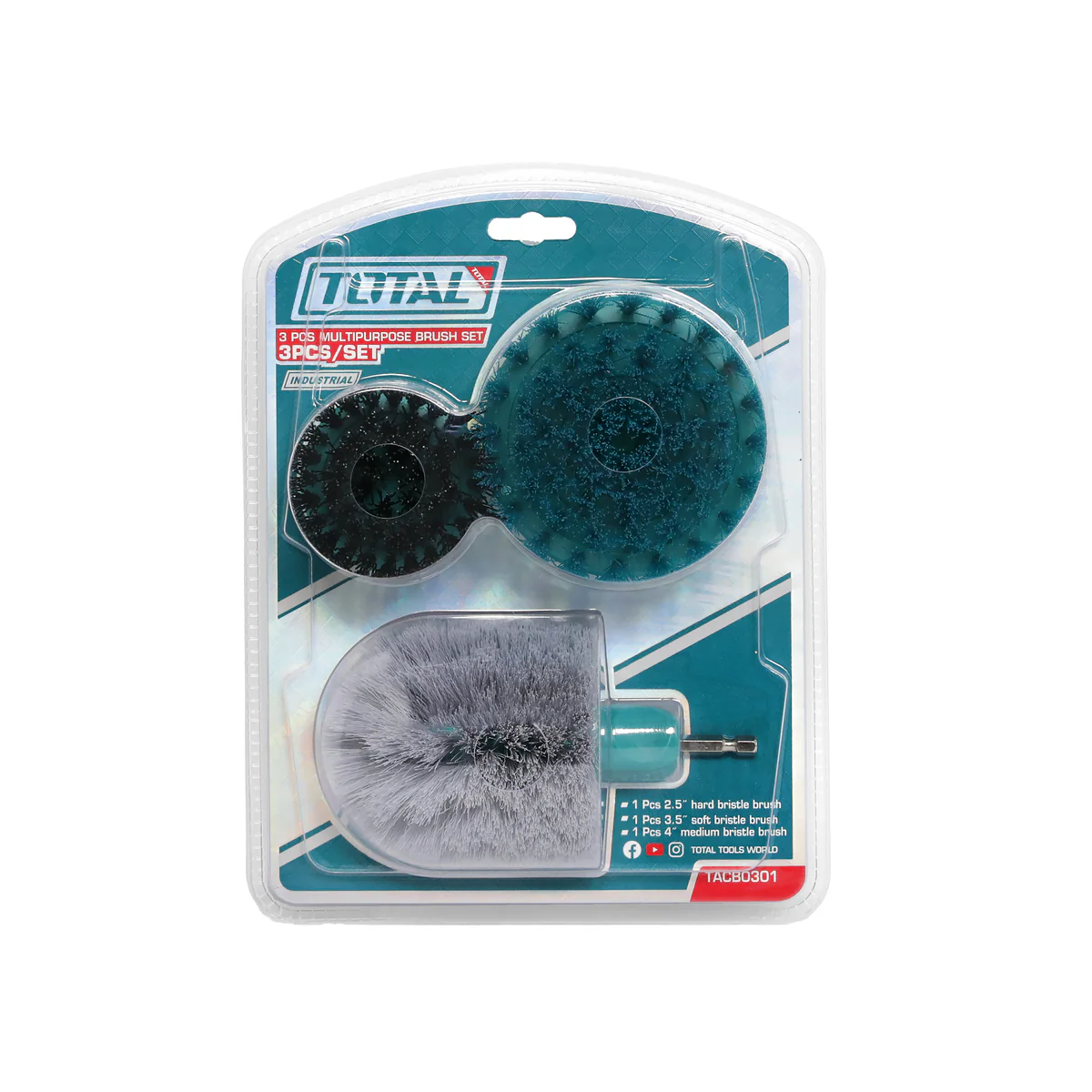 Total Multi Purpose Brush TACB0301 طقم فرش 3 ق توتال