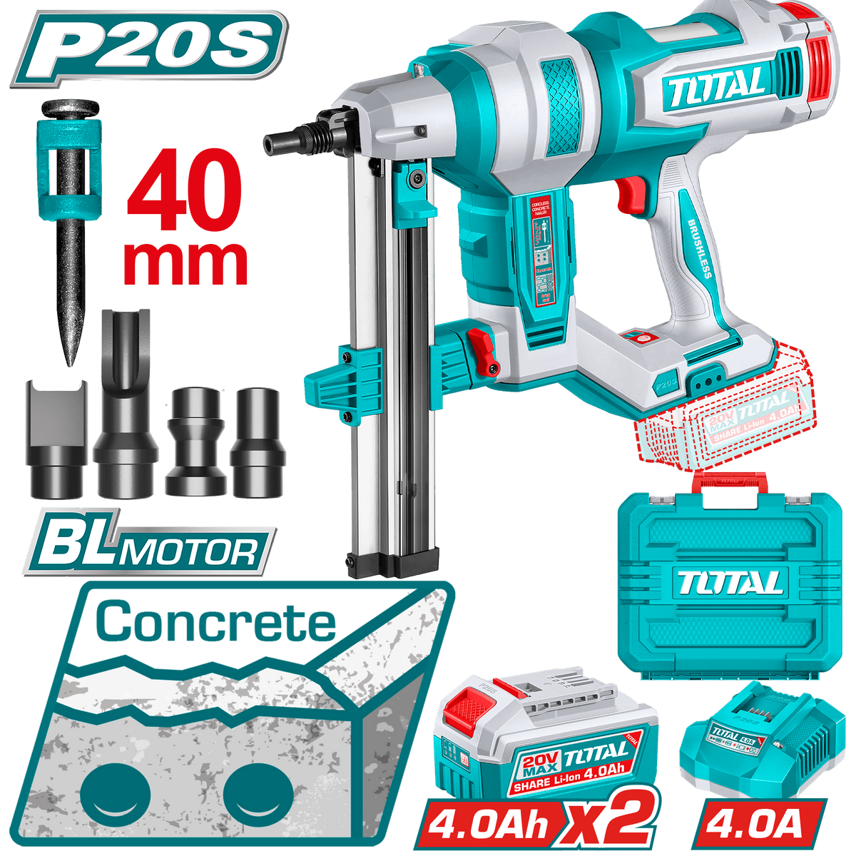 TCNLI9008 Cordless concrete nailer دباسة مسمار بطاريه للخرسانة