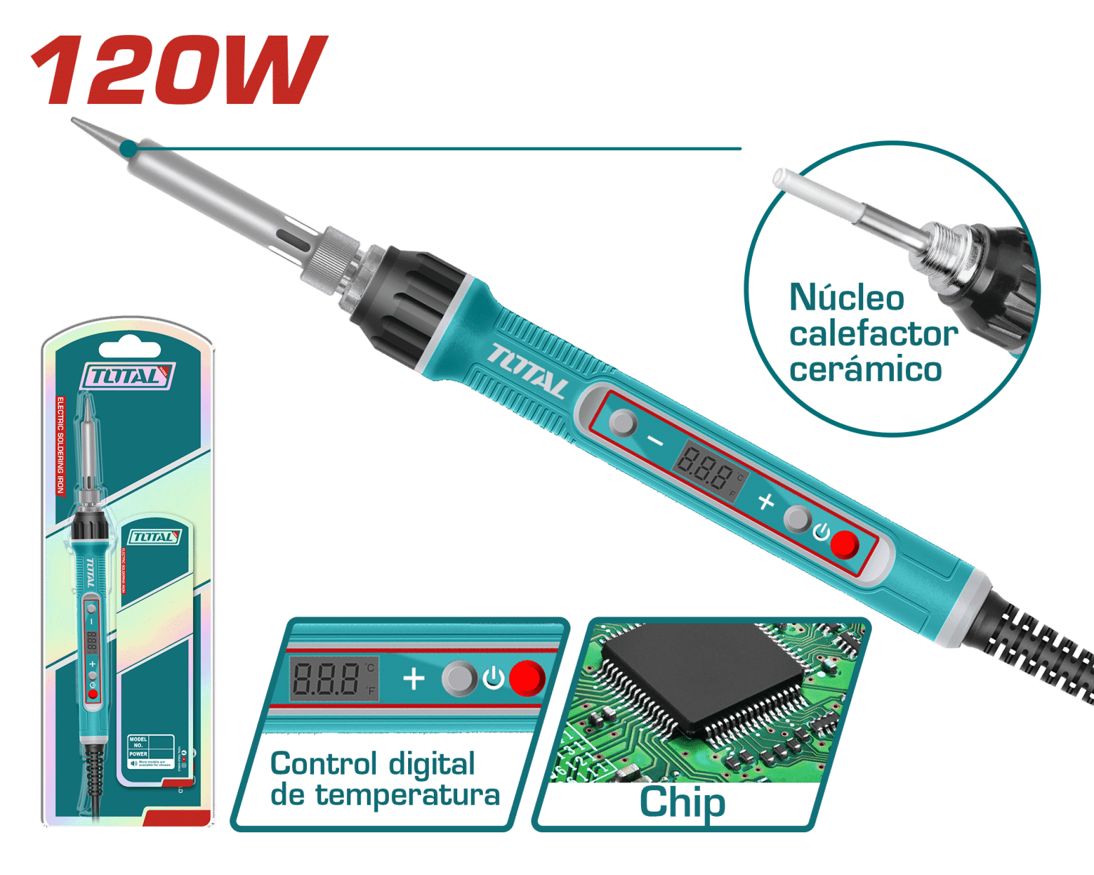 كاوية قصدير 120 وات ديجيتال tet01610 soldering iron