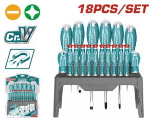 tht250618 TOTAL 18 PCS SCREWDRIVER طقم مفك 18 قطعه