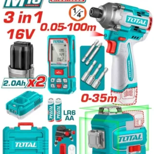tosli250886 كومبو1 16 فولت دريل 170 نيوتن + ميزان ليزر + متر ليزر 100 متر