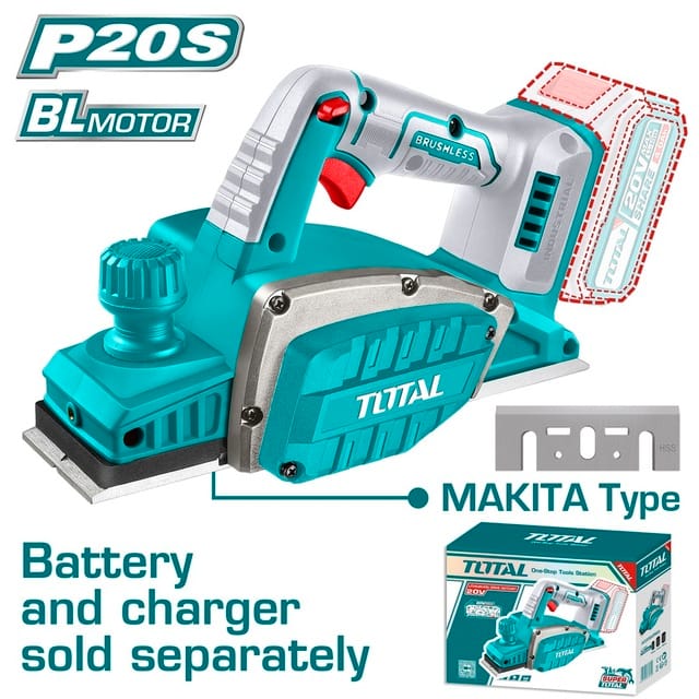 TOTAL Cordless planer (TRLI20401) فاره 20 فولت بدون البطاريه والشاحن