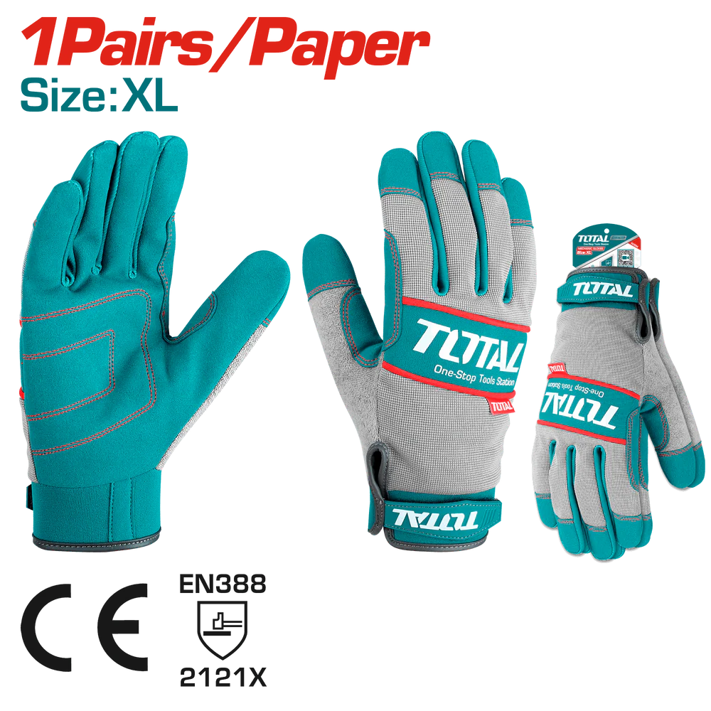 توتال تولز جوانتى قماش ميكانيكا كف ميكروفايبر مقاس (XL) موديل TSP1808-XL