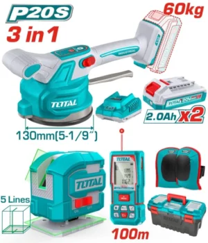 كومبو هزاز سيراميك و متر ليزر و ميزان ليزر توتال2 TOSLI250606