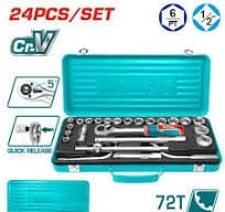 THT141253 24 Pcs 1/2″ Socket Set شنطه لقم سيستيم صاج نص بوصه