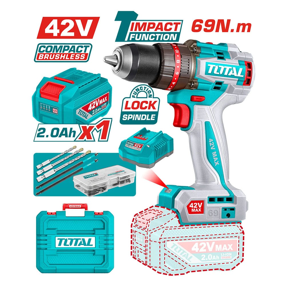 TIDLI426981 cordless impact drill 42v شنيور 42 فولت